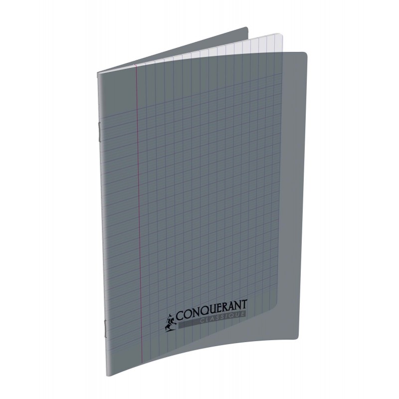 Cahier polypro 17X22 PP Gris 90G 96P Seyès