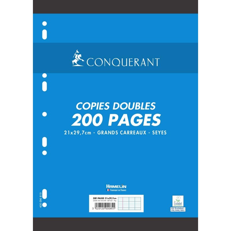 Copies doubles perforées blanches 21x29