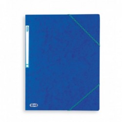 Chemise A4 carte lustrée TOP File 3 rabats à élastiques BLEU