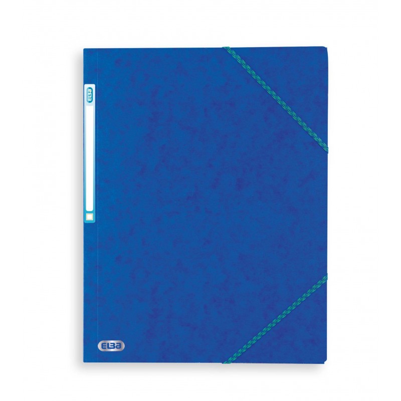 Chemise A4 carte lustrée TOP File 3 rabats à élastiques BLEU