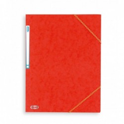 Chemise A4 carte lustrée TOP File 3 rabats à élastiques ROUGE