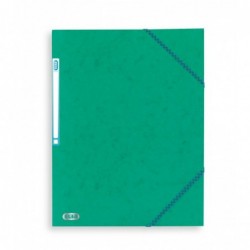 Chemise A4 carte lustrée TOP File 3 rabats à élastiques VERT