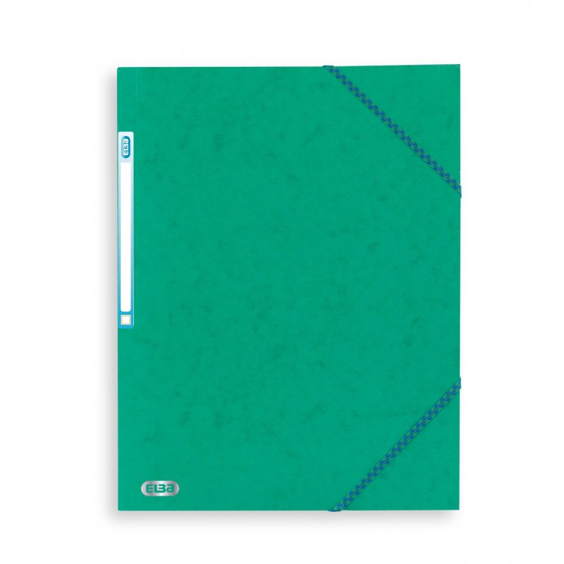 Chemise A4 carte lustrée TOP File 3 rabats à élastiques VERT