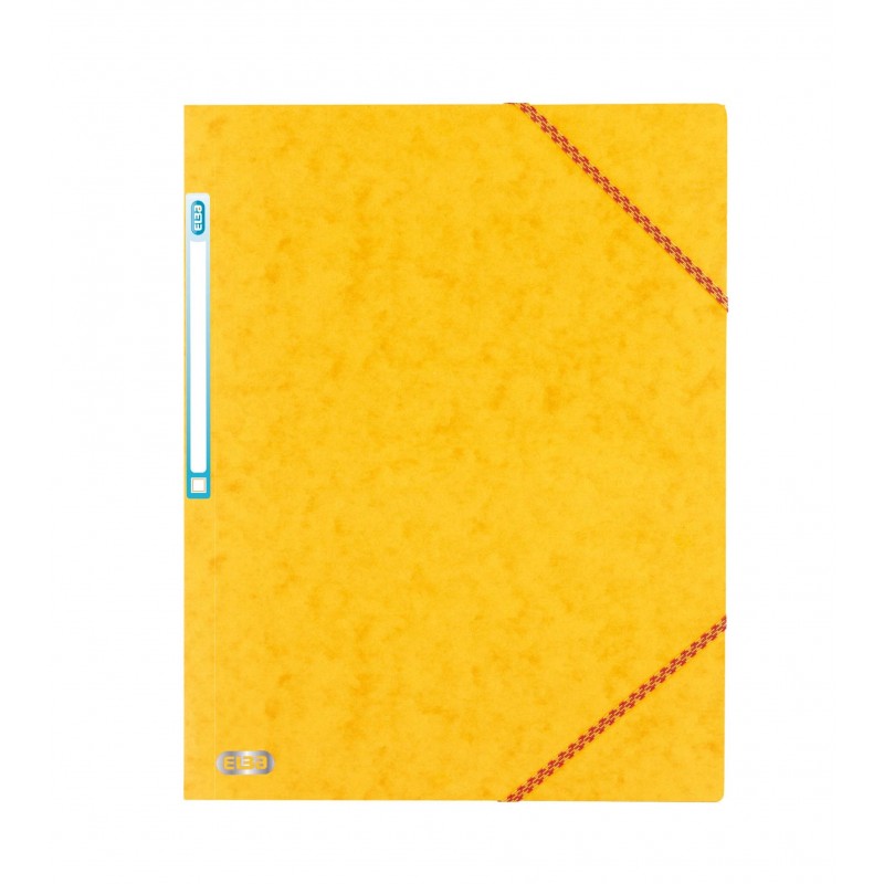 Chemise A4 carte lustrée TOP File 3 rabats à élastiques JAUNE