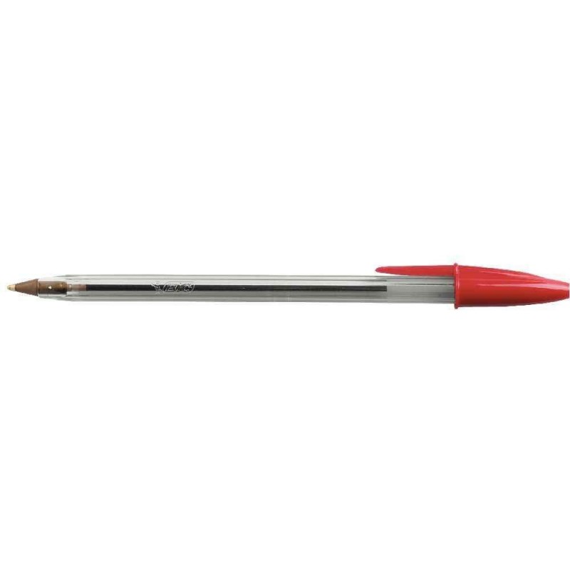 BIC Stylo à bille pointe moyenne encre rouge  CRISTAL