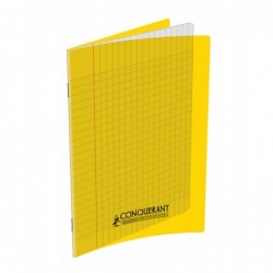 Cahier polypro  17X22 grands carreaux Jaune 90G 48P