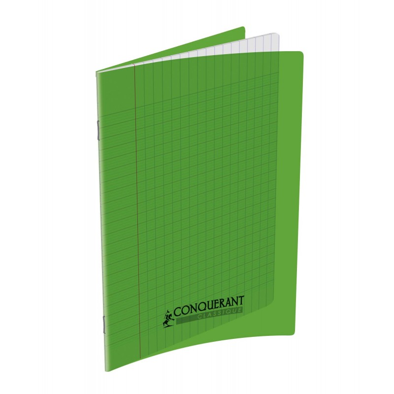 Cahier polypro  17X22 grands carreaux Vert 90G 48P