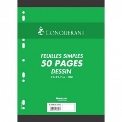 Etui de 50 pages feuillets mobiles de dessin Unies