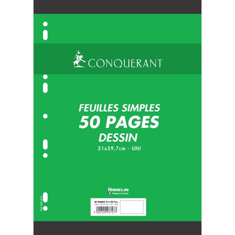 Etui de 50 pages feuillets mobiles de dessin Unies