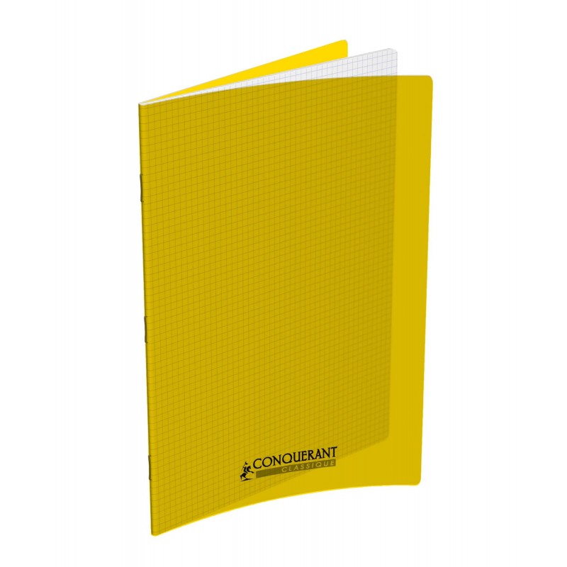 Cahier polypro 24X32 PP Jaune 90G 96P 5x5