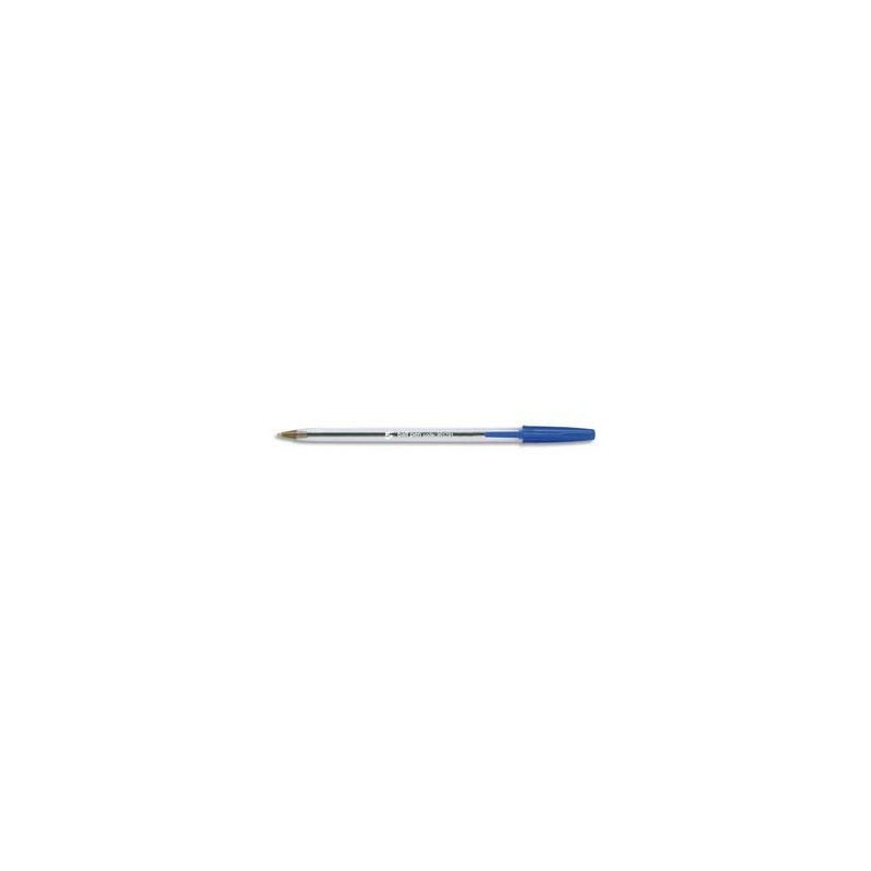 Stylo à bille pointe moyenne encre bleue corps plastique cristal avec capuchon