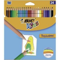 BIC Etui 24 crayons de couleur TROPICOLOR2 . Coloris assortis