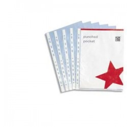 100 pochettes perforées en polypropylène 9/100e lisse