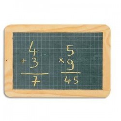 SAFETOOL Ardoise naturelle avec cadre en bois face quadrillée petits carreaux